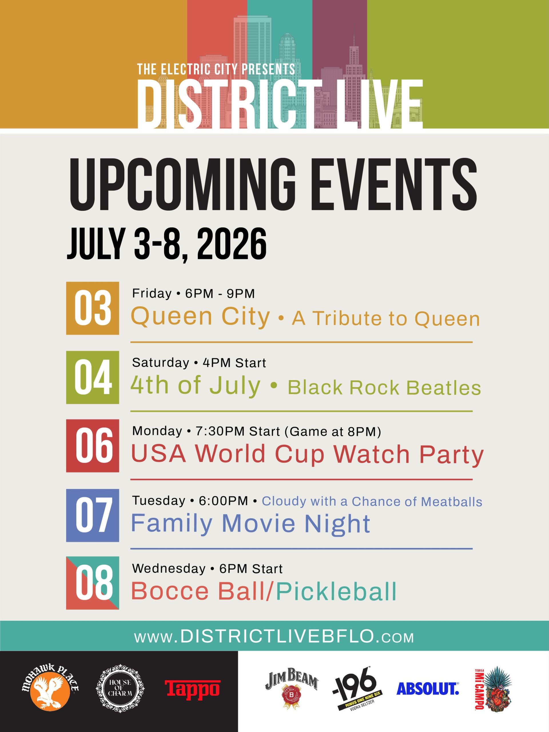 Read more about the article District Live Upcoming Events July 3rd-8th